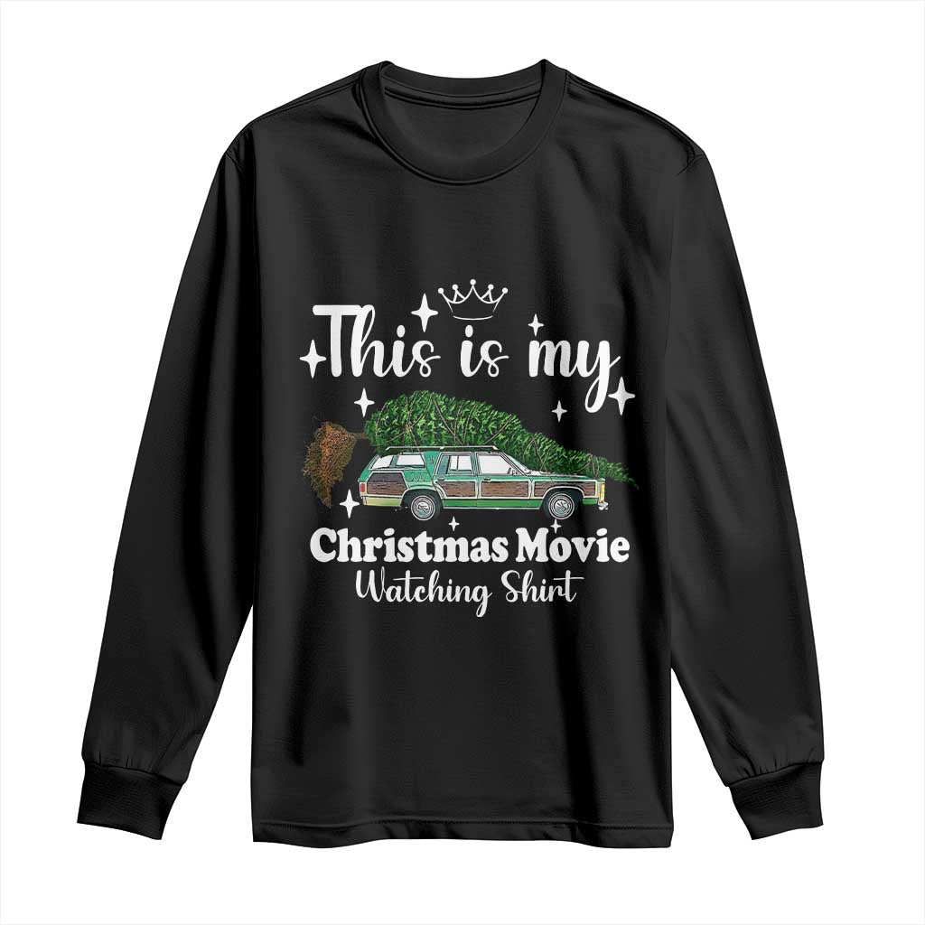 This Is My Christmas Movie Watching Long Sleeve Shirt Vintage Xmas Tree Car - Wonder Print Shop