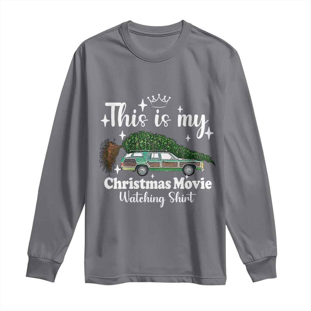 This Is My Christmas Movie Watching Long Sleeve Shirt Vintage Xmas Tree Car - Wonder Print Shop