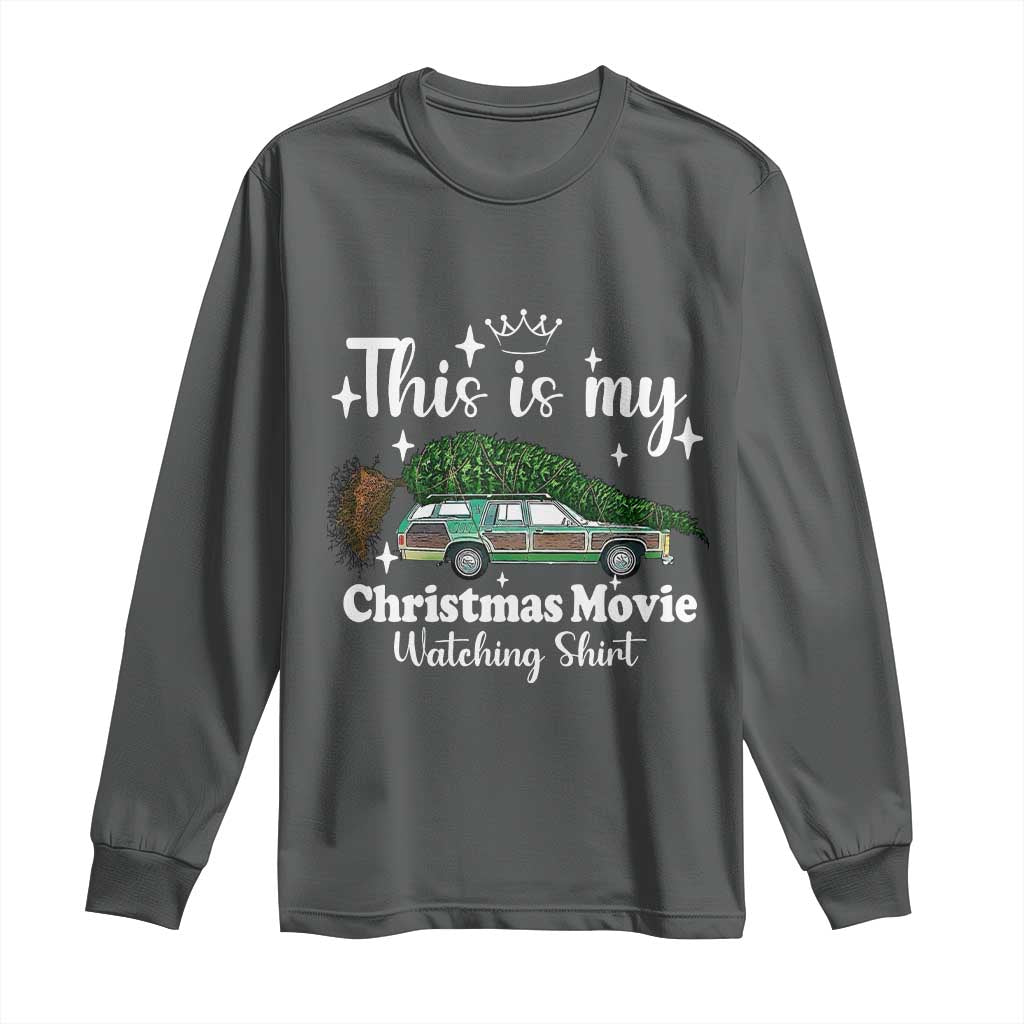 This Is My Christmas Movie Watching Long Sleeve Shirt Vintage Xmas Tree Car - Wonder Print Shop