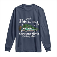 This Is My Christmas Movie Watching Long Sleeve Shirt Vintage Xmas Tree Car - Wonder Print Shop