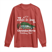 This Is My Christmas Movie Watching Long Sleeve Shirt Vintage Xmas Tree Car - Wonder Print Shop
