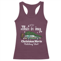 This Is My Christmas Movie Watching Racerback Tank Top Vintage Xmas Tree Car - Wonder Print Shop