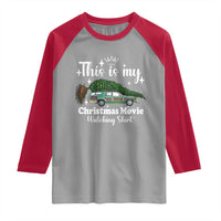 This Is My Christmas Movie Watching Raglan Shirt Vintage Xmas Tree Car - Wonder Print Shop