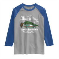 This Is My Christmas Movie Watching Raglan Shirt Vintage Xmas Tree Car - Wonder Print Shop