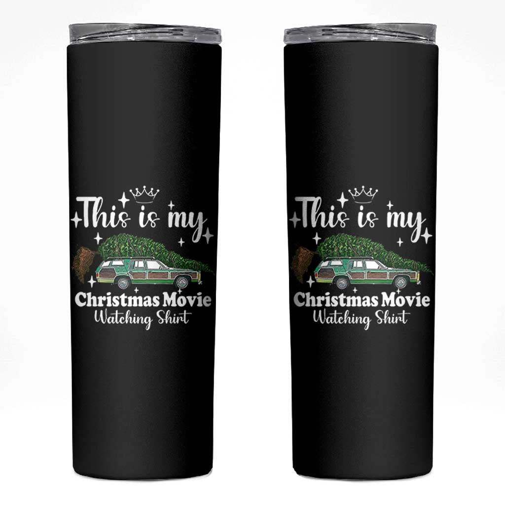 This Is My Christmas Movie Watching Skinny Tumbler Vintage Xmas Tree Car - Wonder Print Shop