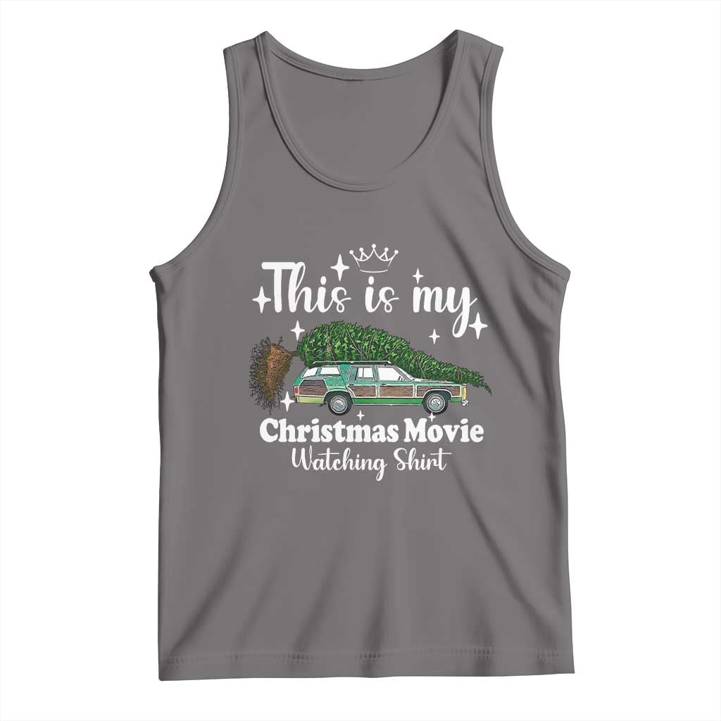This Is My Christmas Movie Watching Tank Top Vintage Xmas Tree Car - Wonder Print Shop