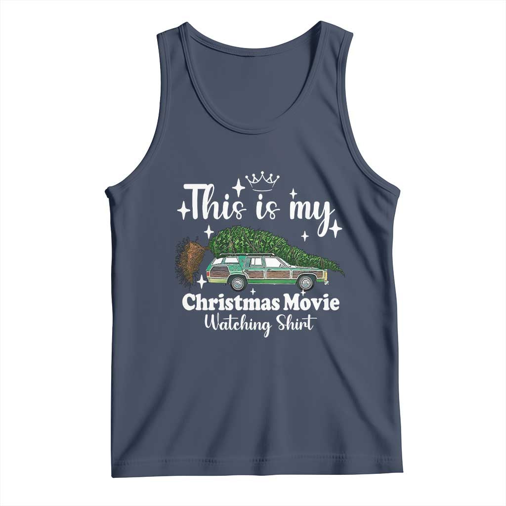 This Is My Christmas Movie Watching Tank Top Vintage Xmas Tree Car - Wonder Print Shop