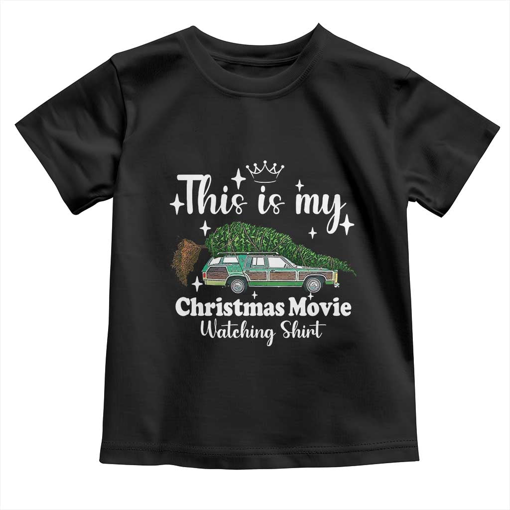 This Is My Christmas Movie Watching Toddler T Shirt Vintage Xmas Tree Car - Wonder Print Shop