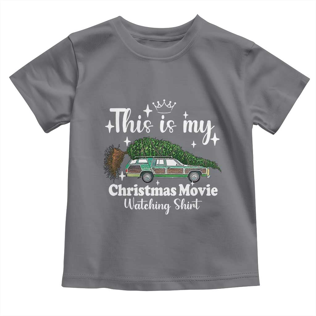 This Is My Christmas Movie Watching Toddler T Shirt Vintage Xmas Tree Car - Wonder Print Shop