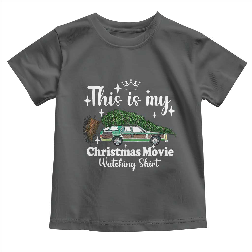 This Is My Christmas Movie Watching Toddler T Shirt Vintage Xmas Tree Car - Wonder Print Shop