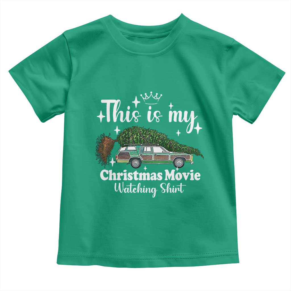 This Is My Christmas Movie Watching Toddler T Shirt Vintage Xmas Tree Car - Wonder Print Shop
