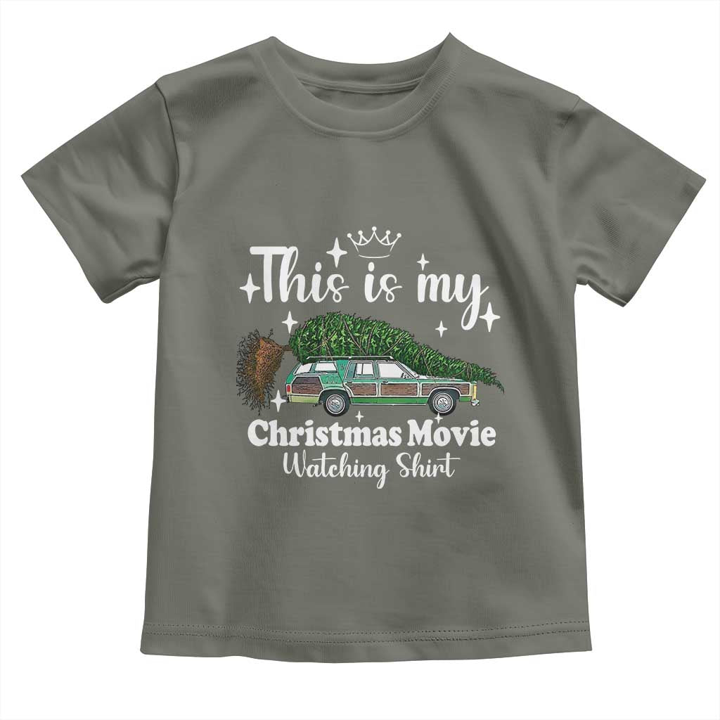 This Is My Christmas Movie Watching Toddler T Shirt Vintage Xmas Tree Car - Wonder Print Shop