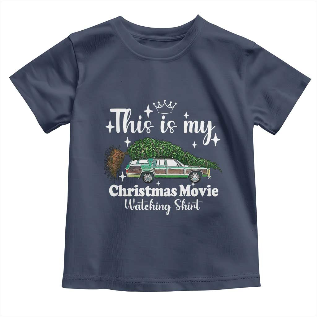 This Is My Christmas Movie Watching Toddler T Shirt Vintage Xmas Tree Car - Wonder Print Shop