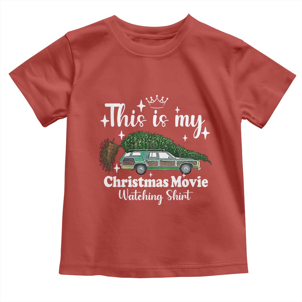 This Is My Christmas Movie Watching Toddler T Shirt Vintage Xmas Tree Car - Wonder Print Shop