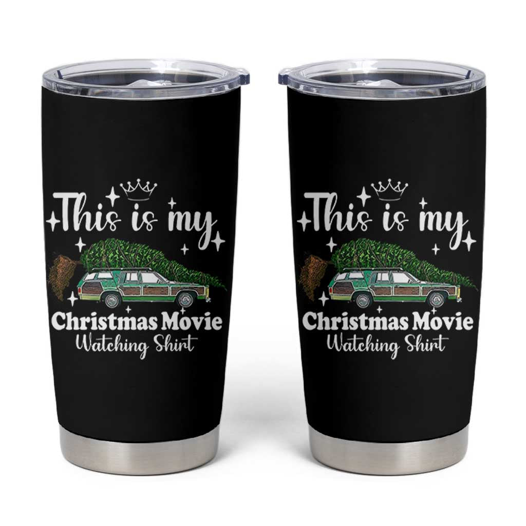 This Is My Christmas Movie Watching Tumbler Cup Vintage Xmas Tree Car - Wonder Print Shop