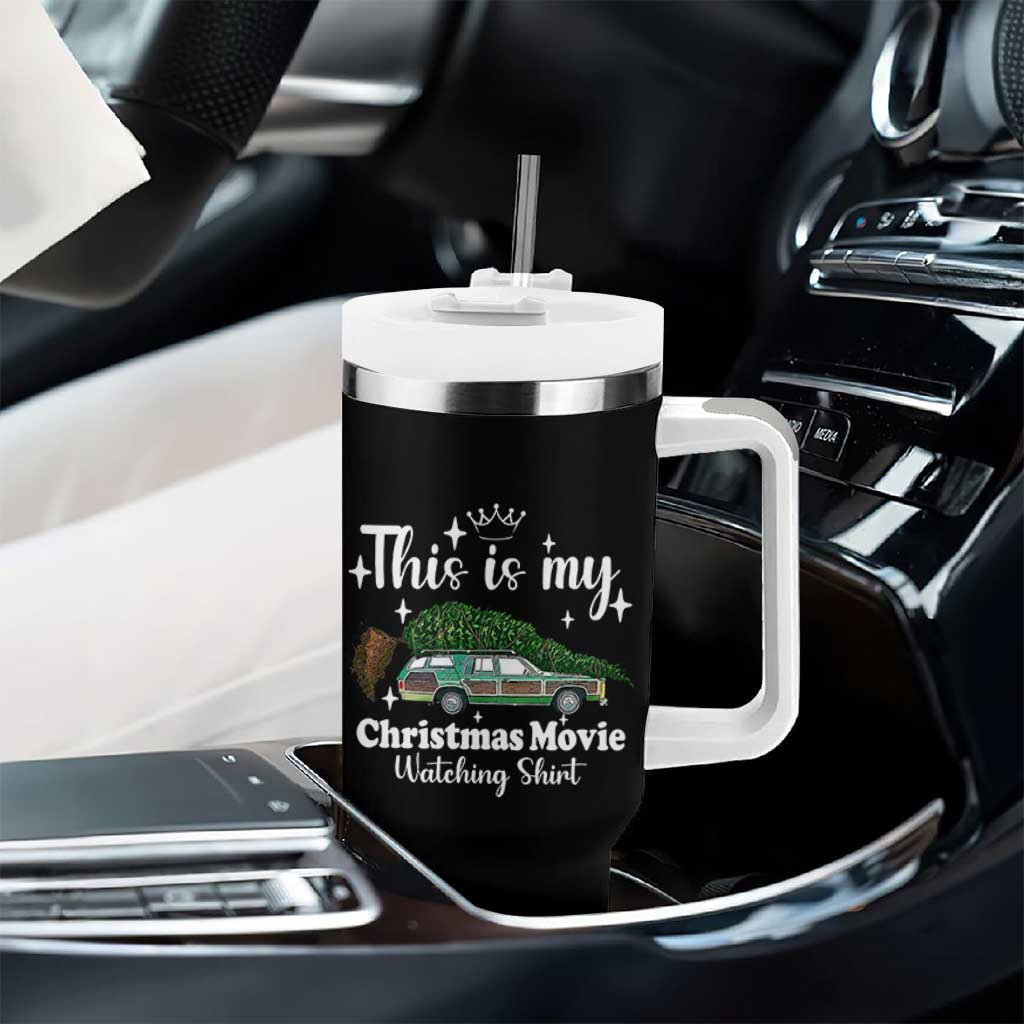 This Is My Christmas Movie Watching Tumbler With Handle Vintage Xmas Tree Car - Wonder Print Shop