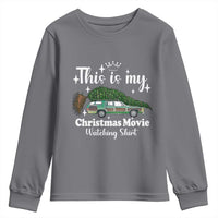 This Is My Christmas Movie Watching Youth Sweatshirt Vintage Xmas Tree Car - Wonder Print Shop