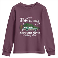 This Is My Christmas Movie Watching Youth Sweatshirt Vintage Xmas Tree Car - Wonder Print Shop