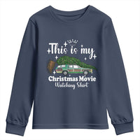 This Is My Christmas Movie Watching Youth Sweatshirt Vintage Xmas Tree Car - Wonder Print Shop