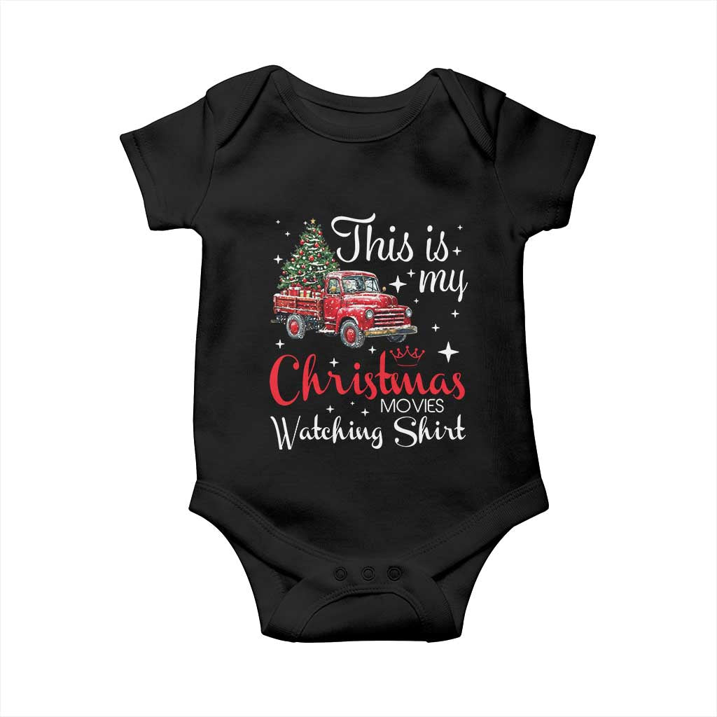 This Is My Christmas Movie Watching Baby Onesie Vintage Red Truck - Wonder Print Shop