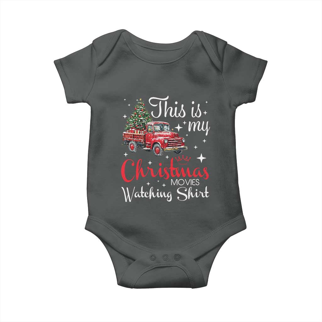 This Is My Christmas Movie Watching Baby Onesie Vintage Red Truck - Wonder Print Shop
