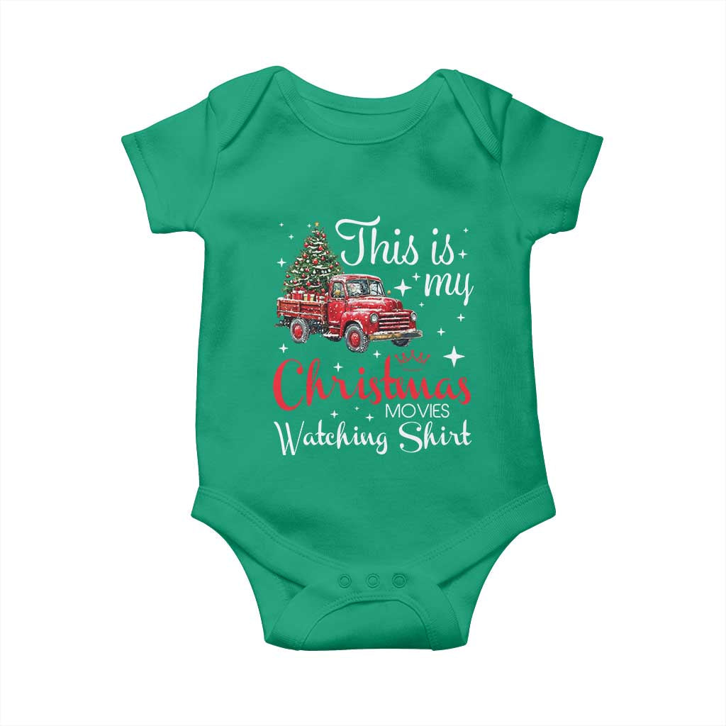 This Is My Christmas Movie Watching Baby Onesie Vintage Red Truck - Wonder Print Shop