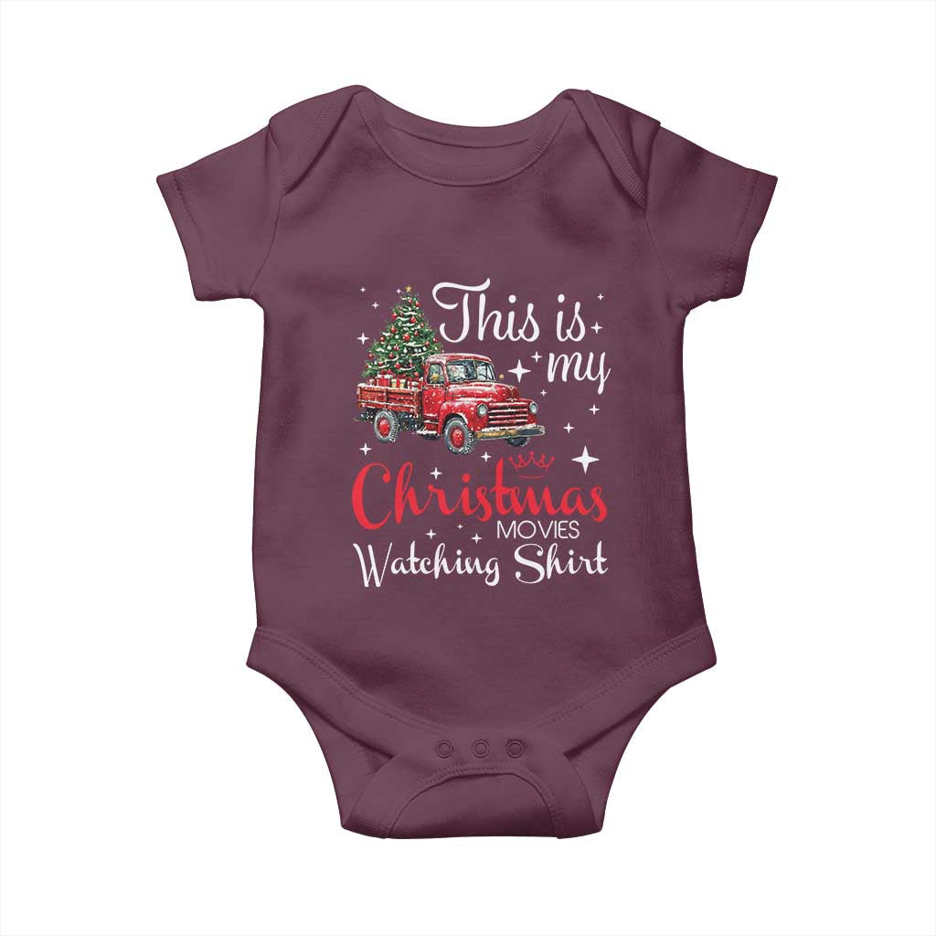 This Is My Christmas Movie Watching Baby Onesie Vintage Red Truck - Wonder Print Shop