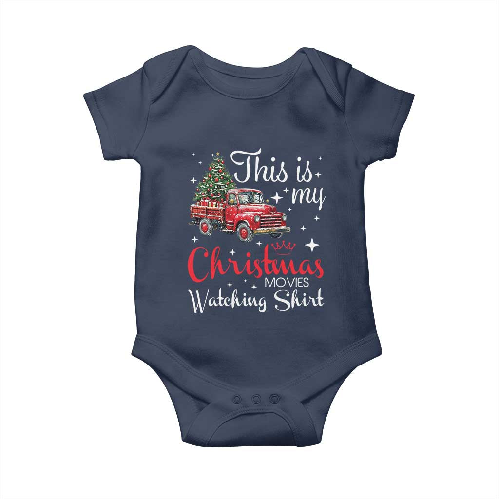 This Is My Christmas Movie Watching Baby Onesie Vintage Red Truck - Wonder Print Shop