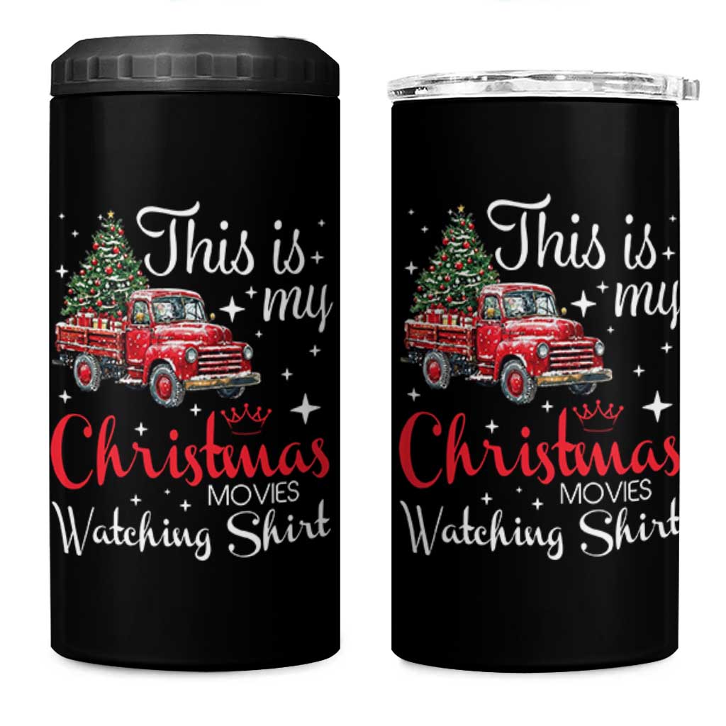 This Is My Christmas Movie Watching 4 in 1 Can Cooler Tumbler Vintage Red Truck - Wonder Print Shop