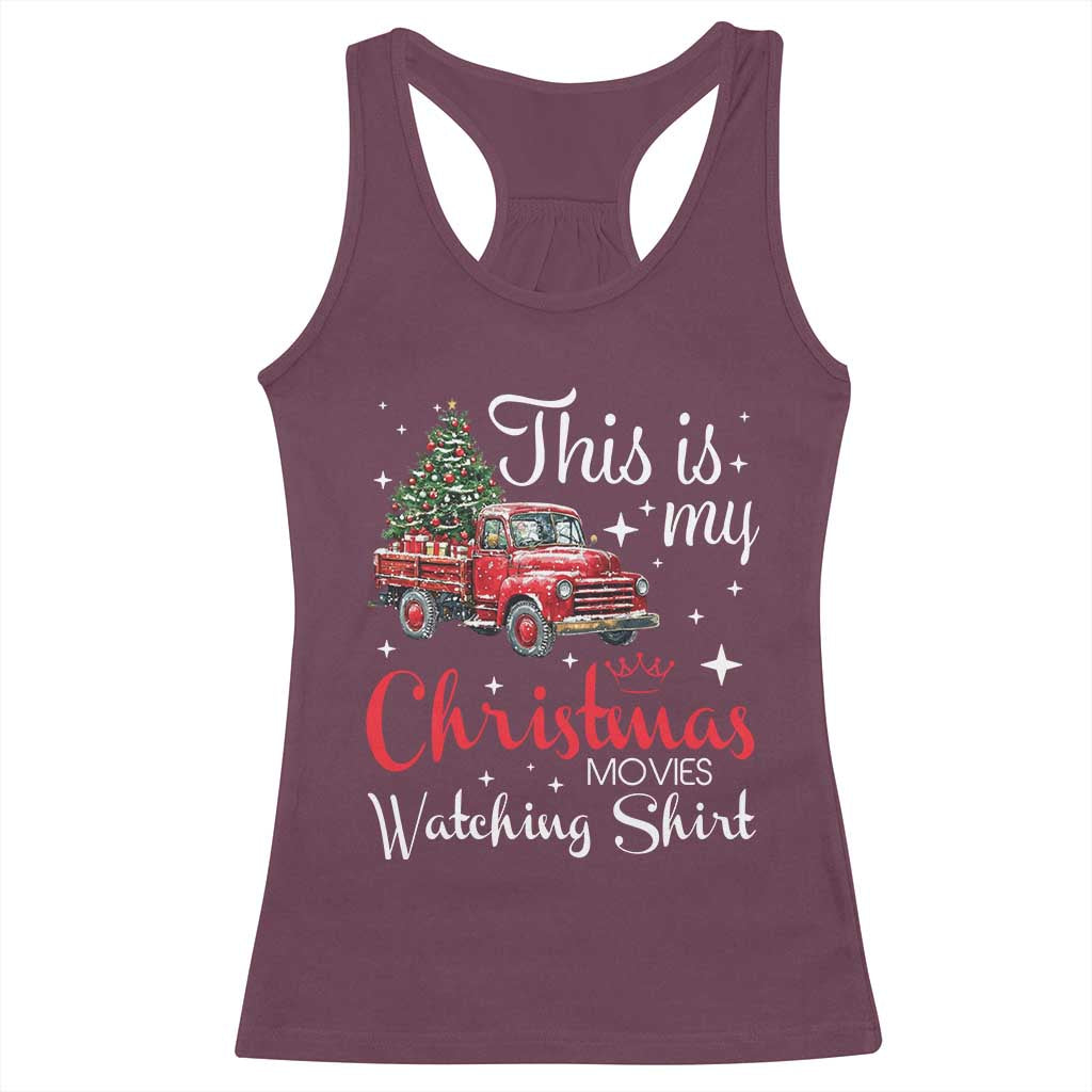 This Is My Christmas Movie Watching Racerback Tank Top Vintage Red Truck - Wonder Print Shop