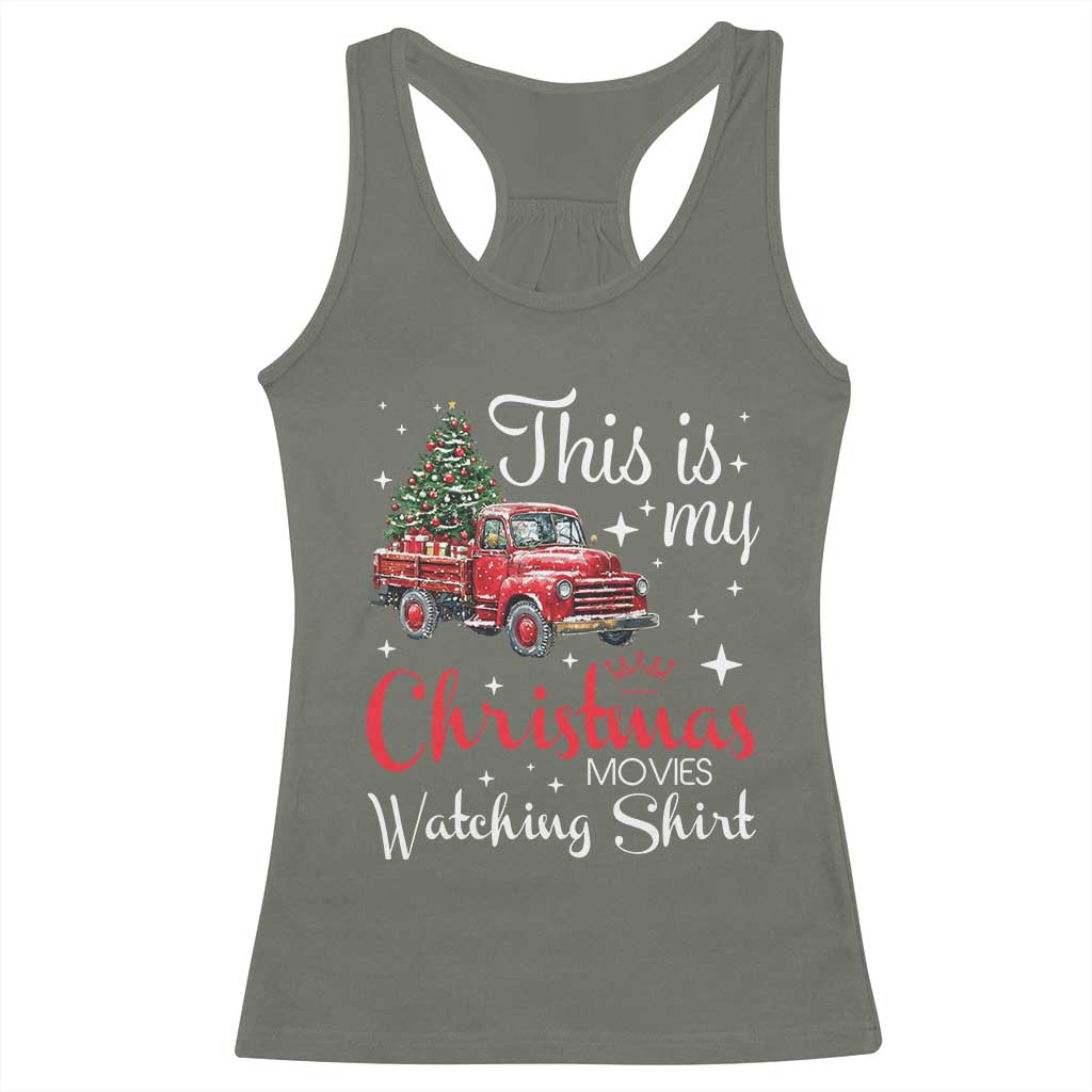 This Is My Christmas Movie Watching Racerback Tank Top Vintage Red Truck - Wonder Print Shop