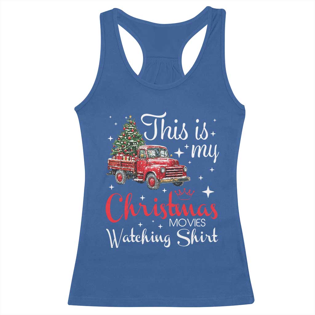 This Is My Christmas Movie Watching Racerback Tank Top Vintage Red Truck - Wonder Print Shop