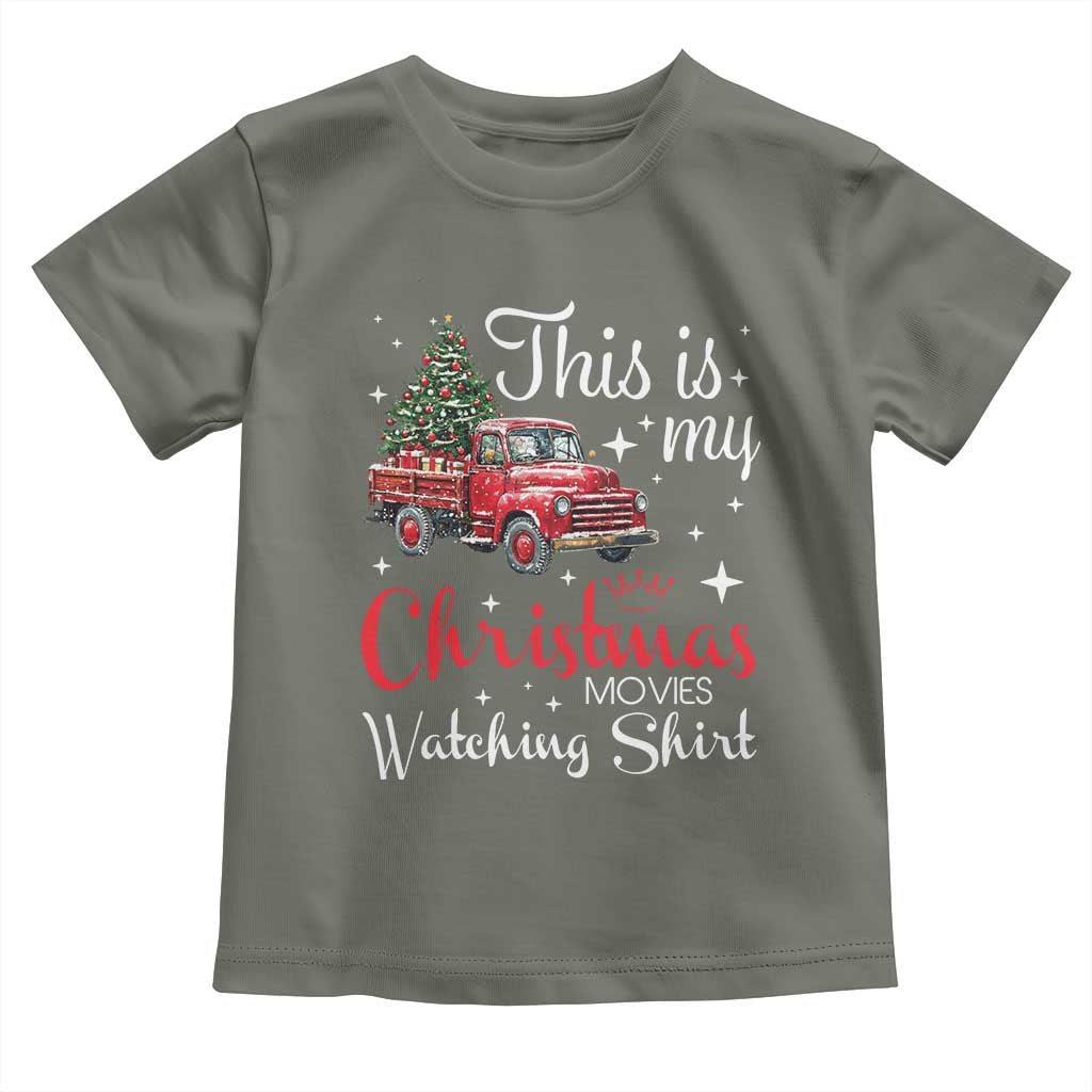 This Is My Christmas Movie Watching Toddler T Shirt Vintage Red Truck - Wonder Print Shop
