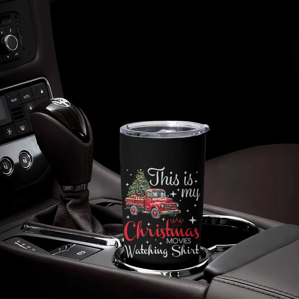 This Is My Christmas Movie Watching Tumbler Cup Vintage Red Truck - Wonder Print Shop