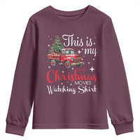 This Is My Christmas Movie Watching Youth Sweatshirt Vintage Red Truck - Wonder Print Shop