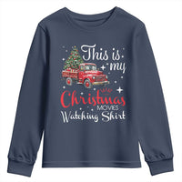 This Is My Christmas Movie Watching Youth Sweatshirt Vintage Red Truck - Wonder Print Shop