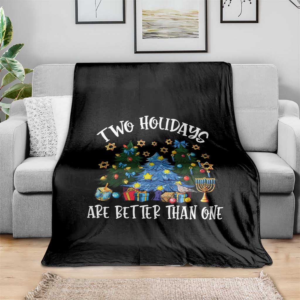 Christmas Hanukkah Throw Blanket Two Holidays Are Better Than One Christmukkah Tree - Wonder Print Shop