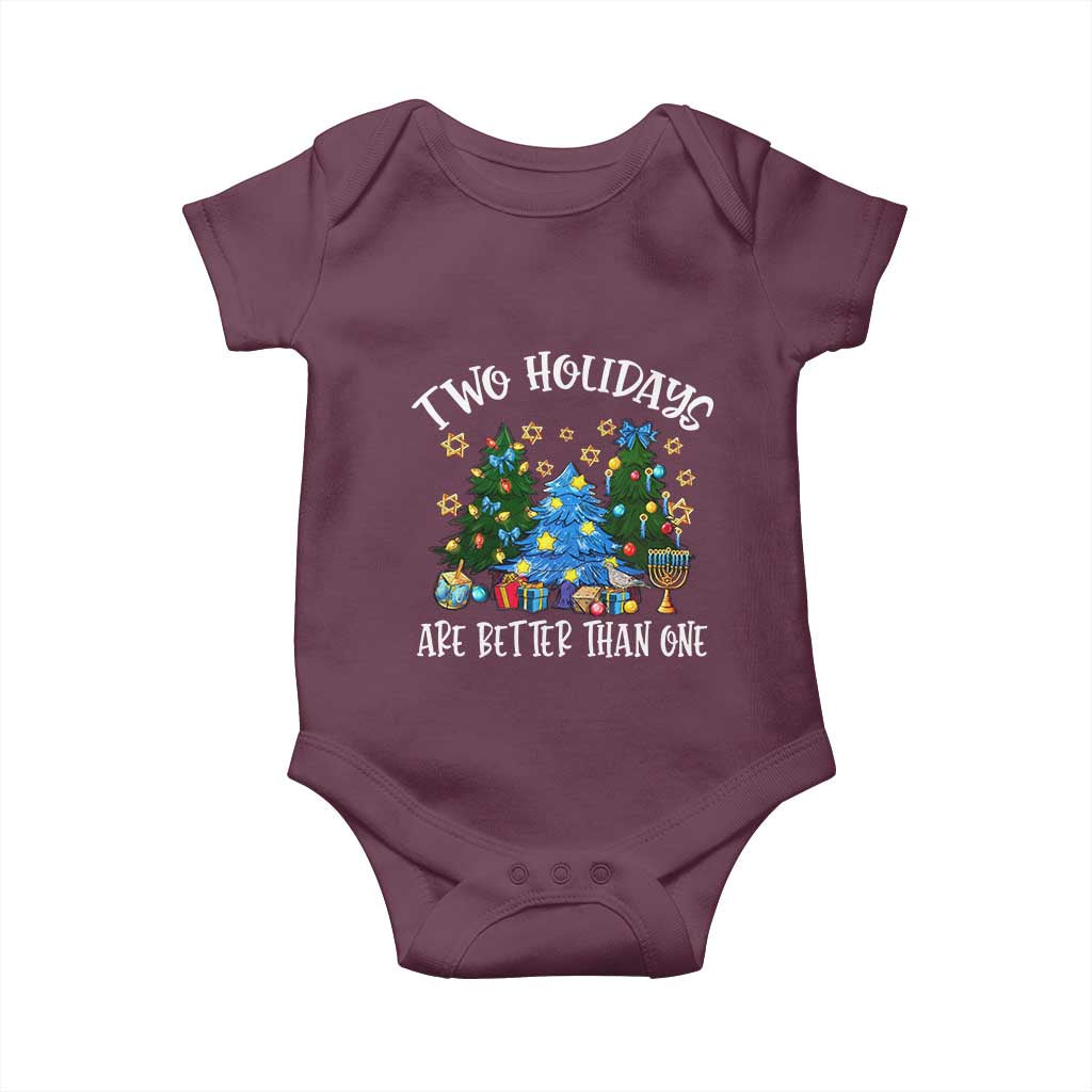 Christmas Hanukkah Baby Onesie Two Holidays Are Better Than One Christmukkah Tree - Wonder Print Shop