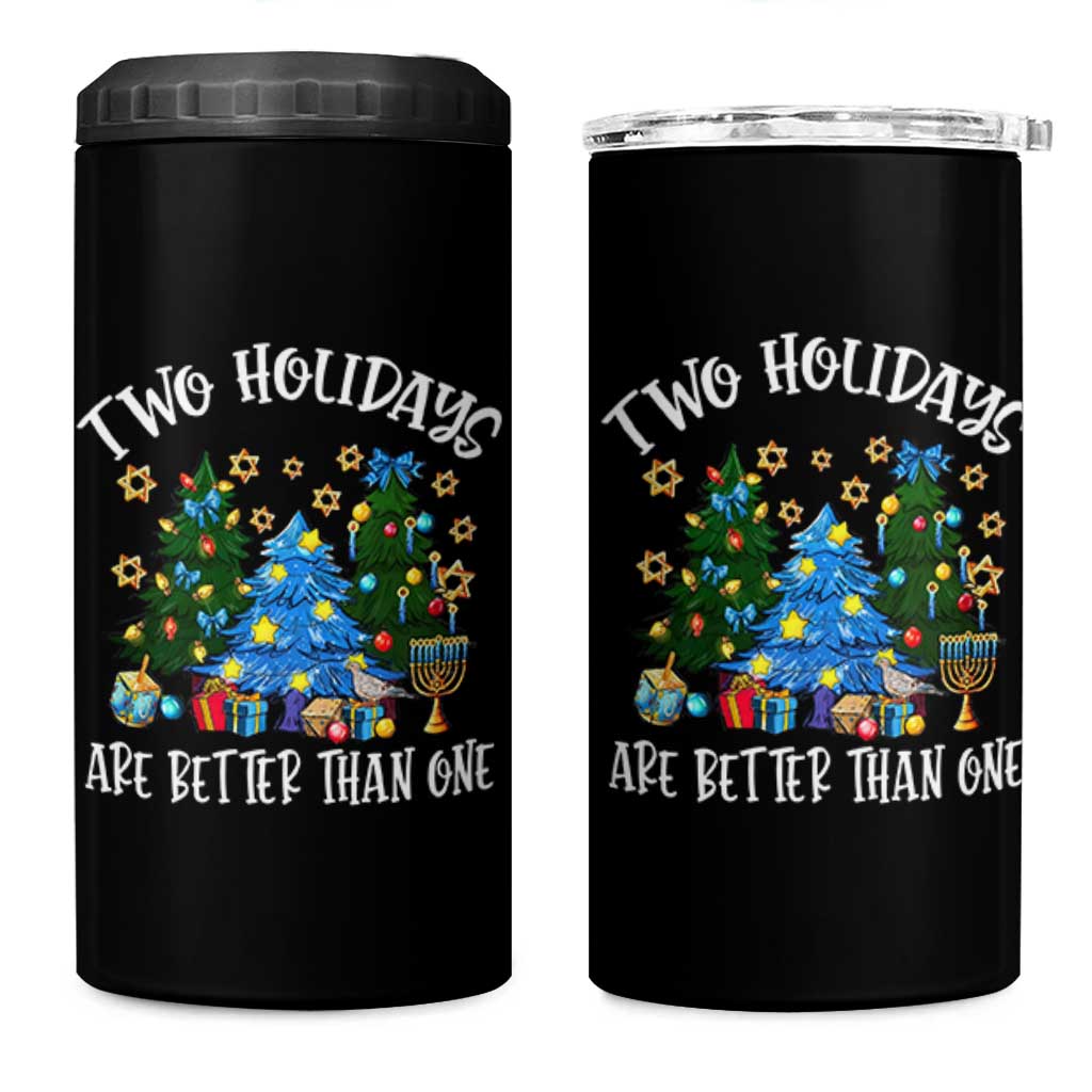 Christmas Hanukkah 4 in 1 Can Cooler Tumbler Two Holidays Are Better Than One Christmukkah Tree - Wonder Print Shop
