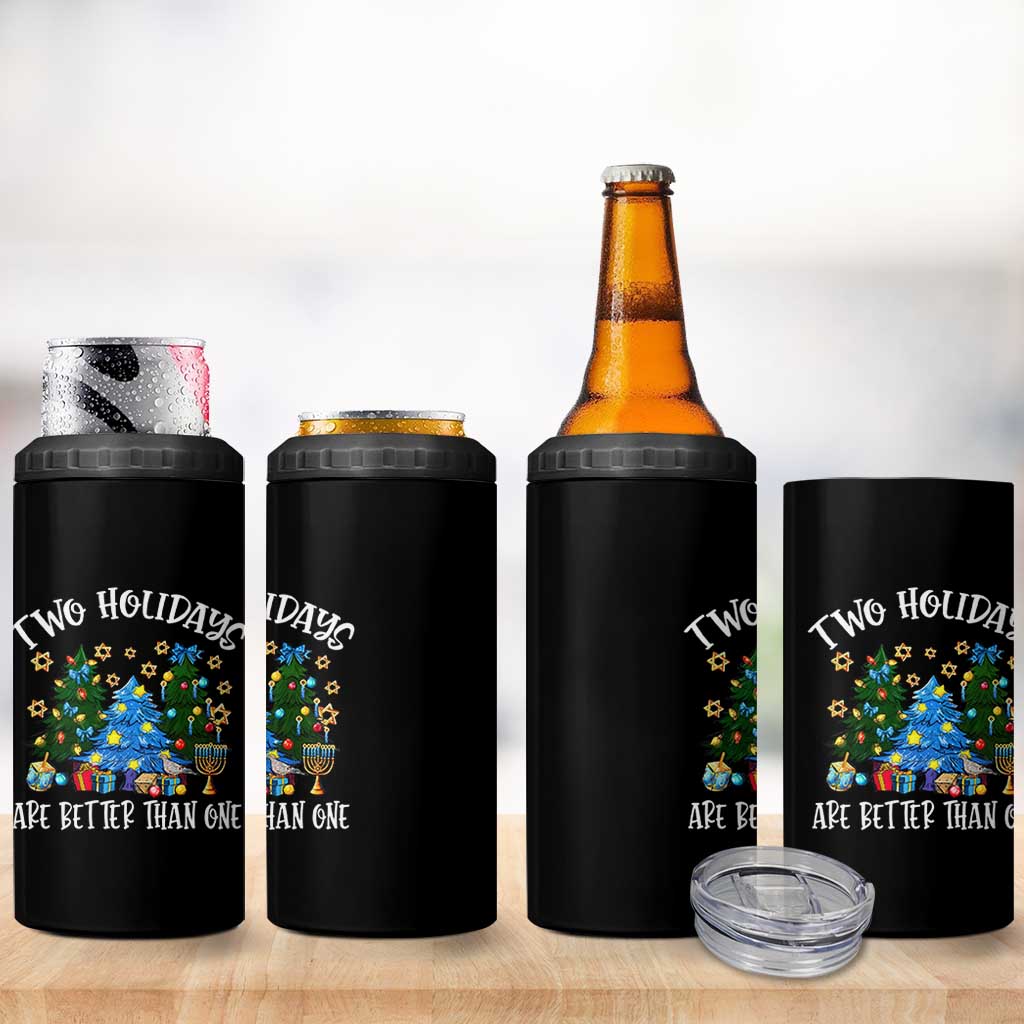 Christmas Hanukkah 4 in 1 Can Cooler Tumbler Two Holidays Are Better Than One Christmukkah Tree - Wonder Print Shop