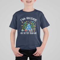 Christmas Hanukkah T Shirt For Kid Two Holidays Are Better Than One Christmukkah Tree - Wonder Print Shop