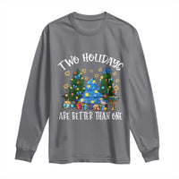 Christmas Hanukkah Long Sleeve Shirt Two Holidays Are Better Than One Christmukkah Tree - Wonder Print Shop