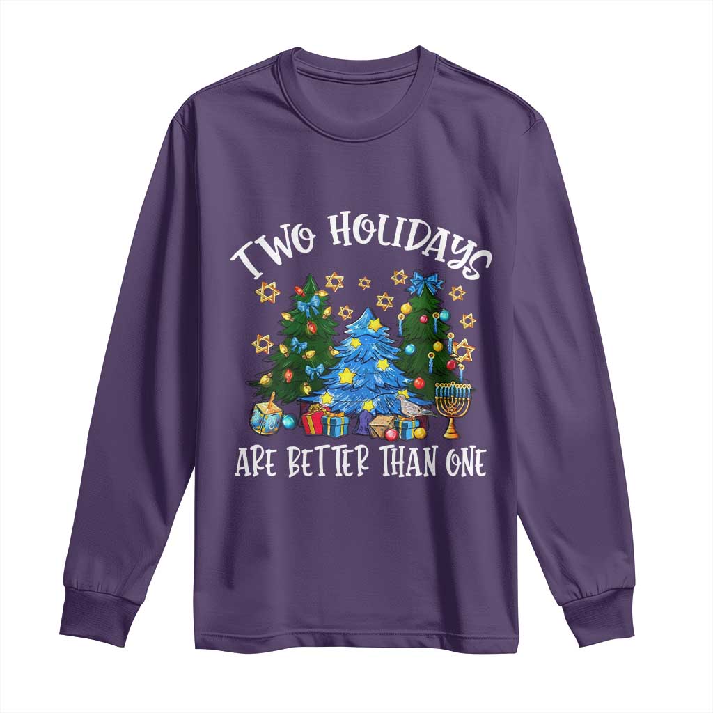 Christmas Hanukkah Long Sleeve Shirt Two Holidays Are Better Than One Christmukkah Tree - Wonder Print Shop