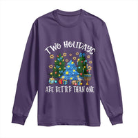 Christmas Hanukkah Long Sleeve Shirt Two Holidays Are Better Than One Christmukkah Tree - Wonder Print Shop