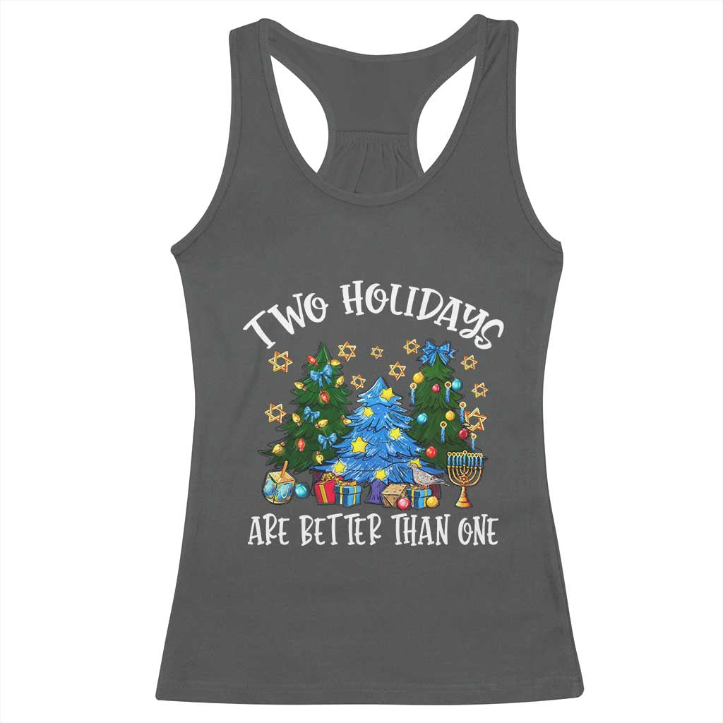 Christmas Hanukkah Racerback Tank Top Two Holidays Are Better Than One Christmukkah Tree - Wonder Print Shop
