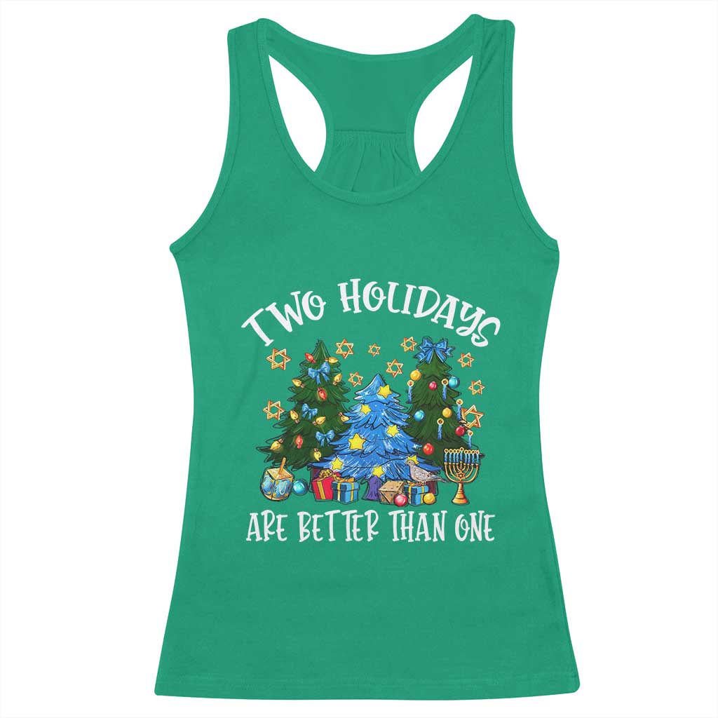 Christmas Hanukkah Racerback Tank Top Two Holidays Are Better Than One Christmukkah Tree - Wonder Print Shop