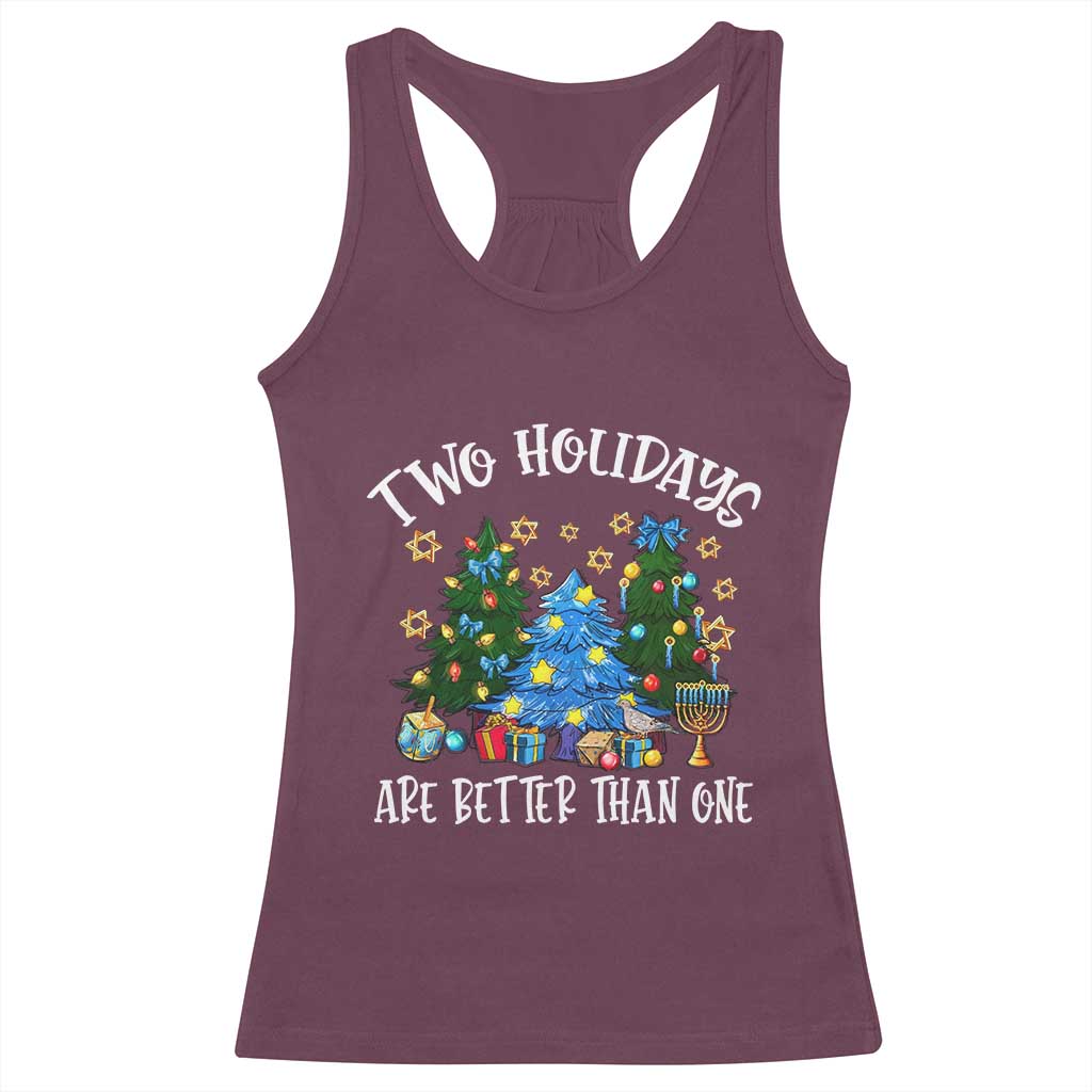 Christmas Hanukkah Racerback Tank Top Two Holidays Are Better Than One Christmukkah Tree - Wonder Print Shop