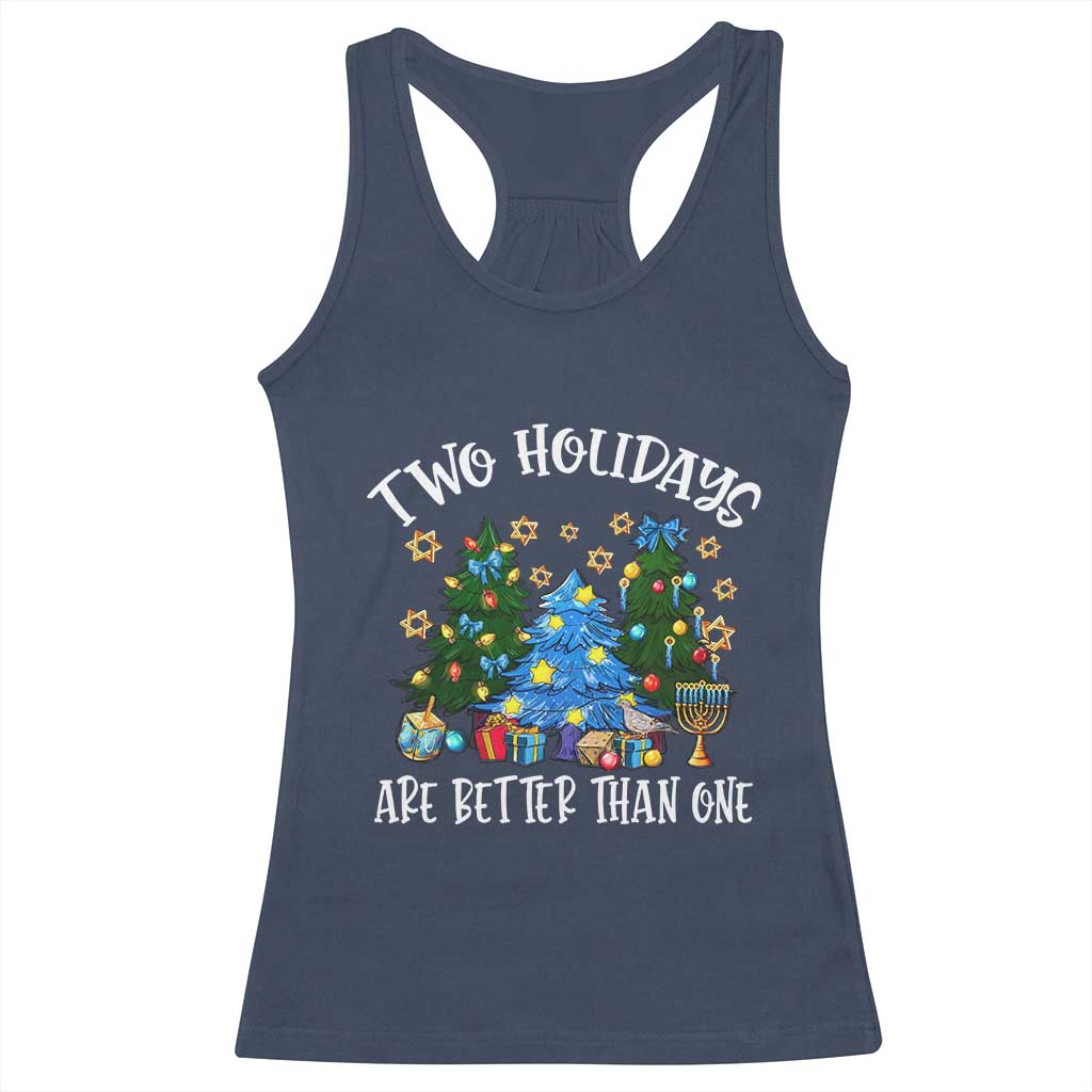 Christmas Hanukkah Racerback Tank Top Two Holidays Are Better Than One Christmukkah Tree - Wonder Print Shop