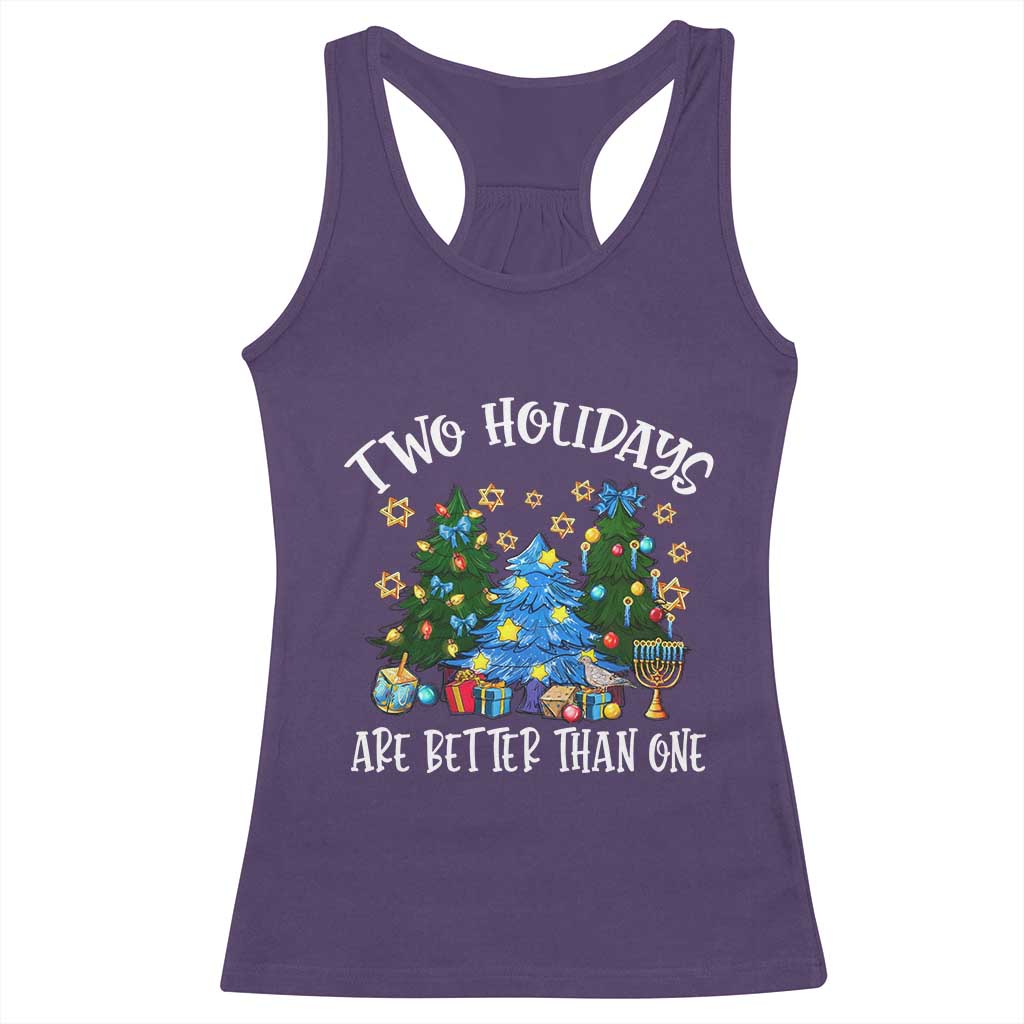 Christmas Hanukkah Racerback Tank Top Two Holidays Are Better Than One Christmukkah Tree - Wonder Print Shop