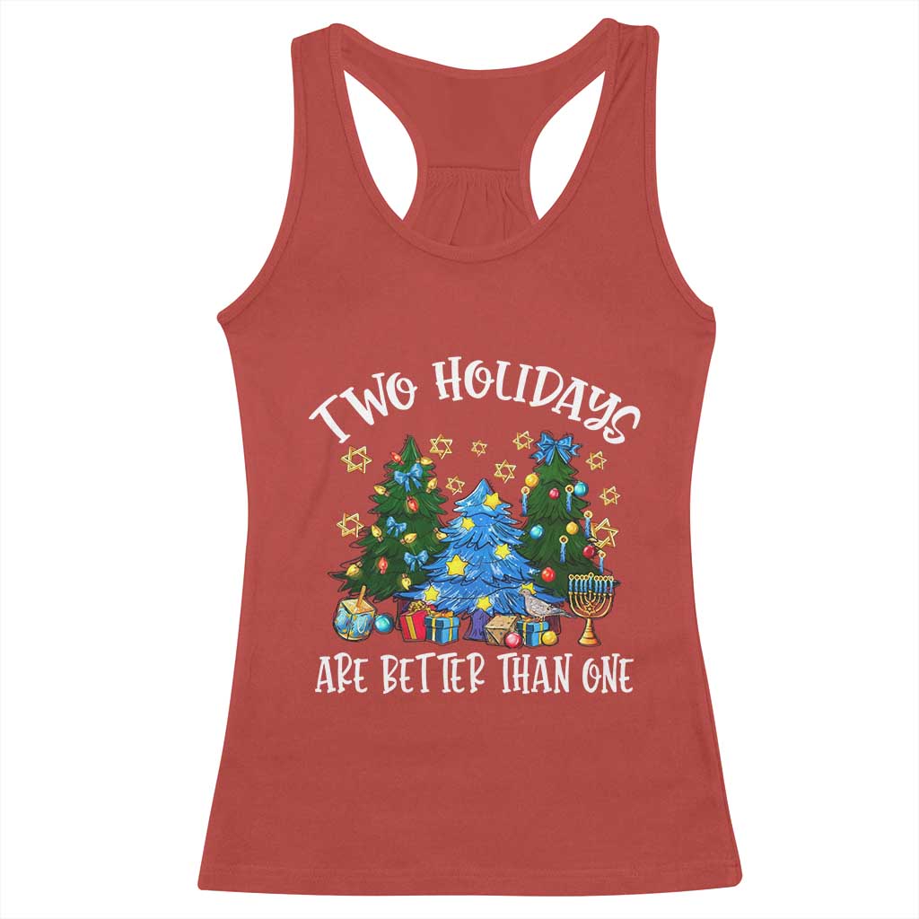 Christmas Hanukkah Racerback Tank Top Two Holidays Are Better Than One Christmukkah Tree - Wonder Print Shop